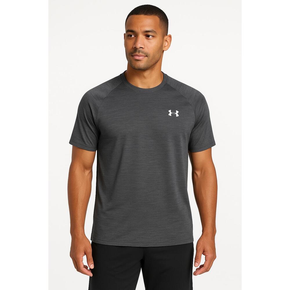 Under Armour Shirt Men's Sz‎ Medium Charcoal Gray Crew Neck Short Sleeves Sporty